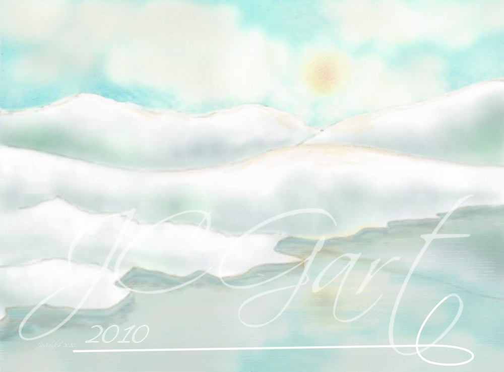 Contemporary fine art digital paintings: Ice age, digital painting Ice age realized in fine art digital painting