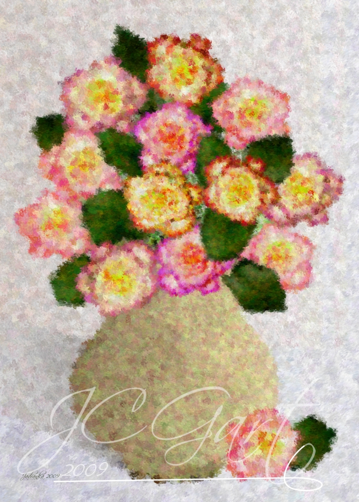 Contemporary fine art digital paintings: Roses, digital painting Roses realized in fine art digital painting