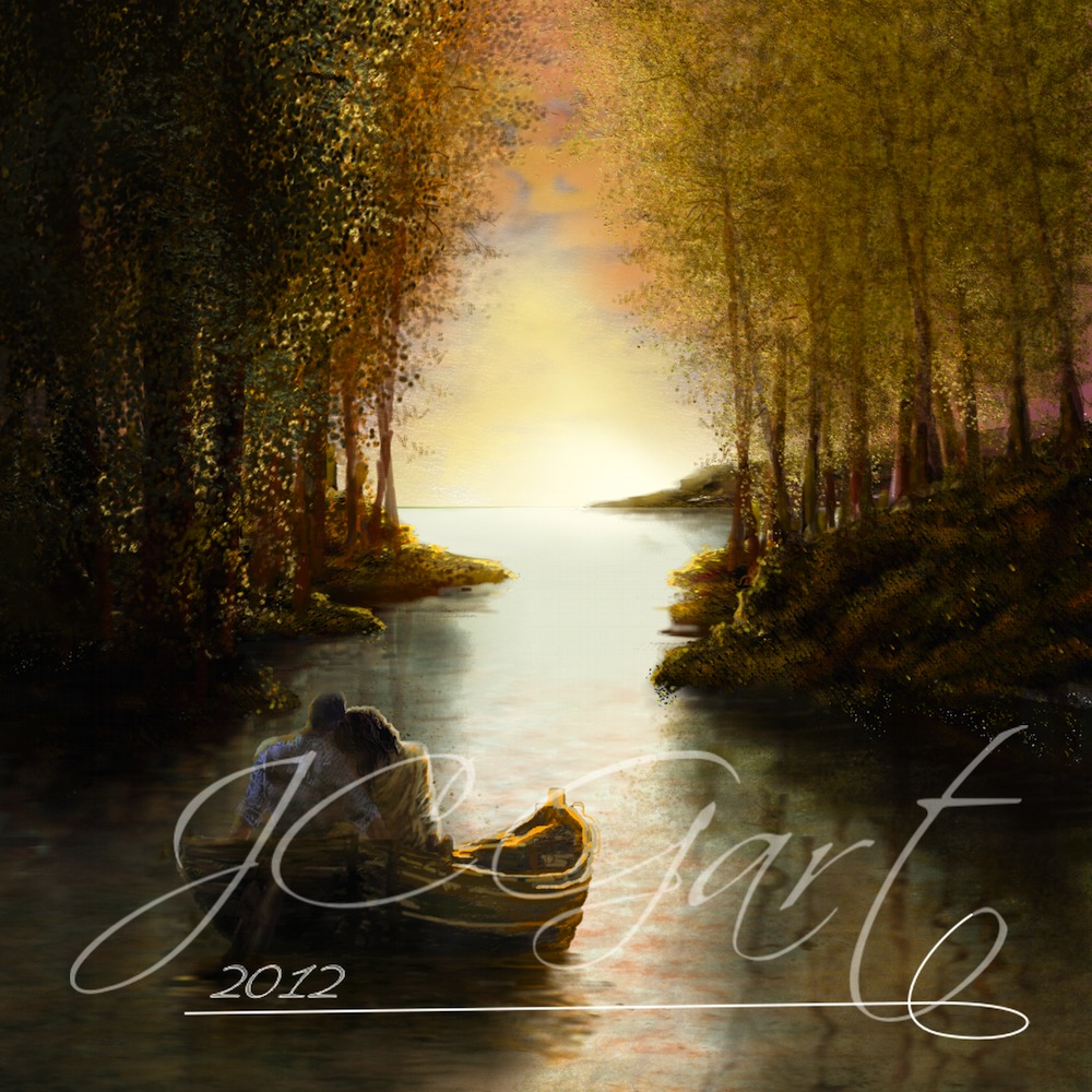 Contemporary fine art digital paintings: Toward a light, digital painting with Incontro onirico, digital painting Incontro onirico realized in fine art digital painting - Toward a light - fine art digital painting - canvas print - wedding gift