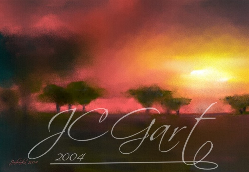 Contemporary fine art digital paintings: african sunset, digital painting with african sunset savannah landscape, digital painting african savannah sunset realized in fine art digital painting - sunset - africa - savannah