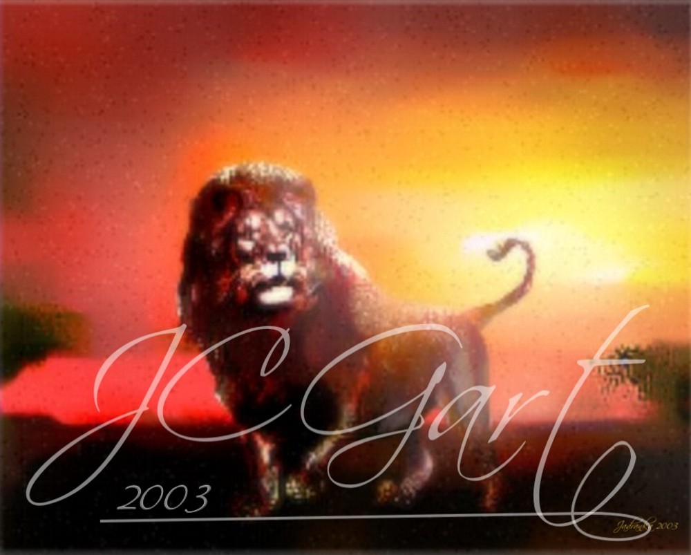 Contemporary fine art digital paintings: lion african savannah safari, digital painting with lion african savannah safari, digital painting lion african savannah safari realized in fine art digital painting - lion - wildlife - Africa - Savannah - sunset - safari