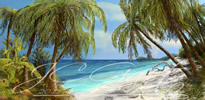 Dreaming of tropics in fine art digital painting
