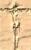 Gesù d'oro - Quadro digitale moderno di arte contemporanea: immagine stilizzata di Gesù su un foglio d'oro realizzata con tecnica di fine art digital painting