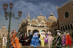 Martedi grasso carnevale a Venezia - Quadro digitale moderno di arte contemporanea con un affascinante viaggio a Venezia per il Carnevale, nel dipinto contemporaneo fine art digital painting