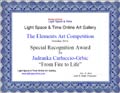 Light Space & Time Online Art Gallery Award for From Fire to Life